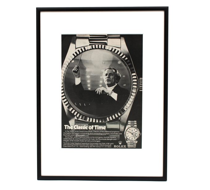 Authentic framed 1974 Rolex Day-Date Vintage Print Ad  - "The Classic of Time Antal Dorati"