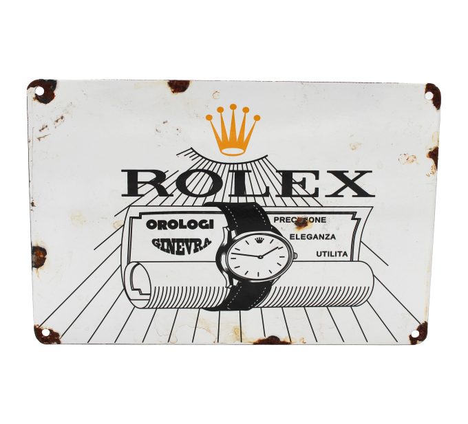 Authentic porcelain enamel 30 x 20 cm Rolex Italian advertising sign