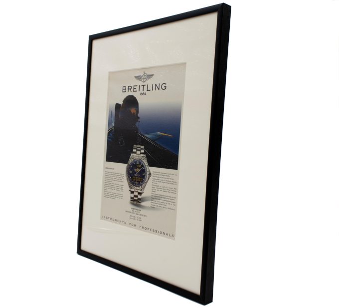 Authentic framed 1994 Vintage Print Ad Breitling Chronospace multifunction instrument watch