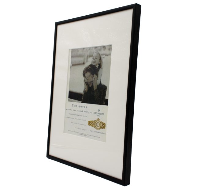 Authentic framed 1997 Vintage Print Ad Patek Philippe Ladies' Neptune - ""You never actually own a Patek Philippe"