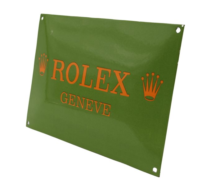 Authentic porcelain enamel 30 x 20 cm Rolex advertising sign