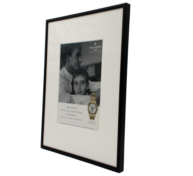 Authentic framed 2003 Vintage Print Ad Patek Annual Calender - ""You never actually own a Patek Philippe"