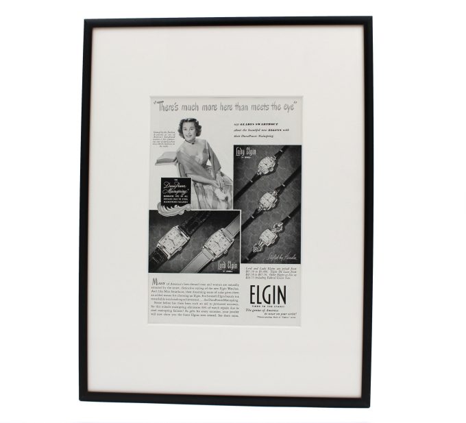 Authentic framed 1948 Vintage Ad Elgin Watches Lady Elgin and Lord Elgin