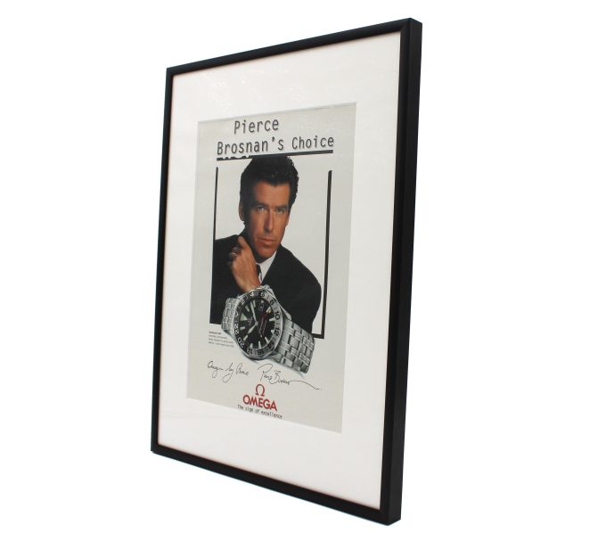 Authentic framed 1999 Vintage Ad Omega Seamaster Pierce Brosnan 007 James Bond