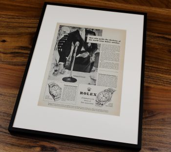 Authentic framed 1950's “Men who guide the destinies of the world wear Rolex watches.” authentic Print Ad