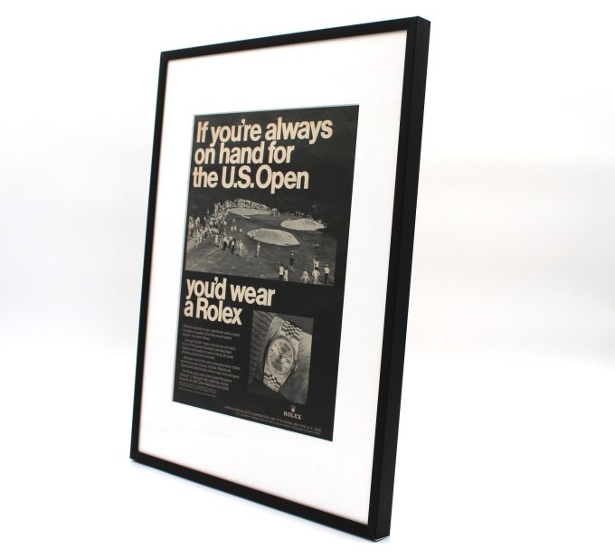 Authentic Framed 1979 Vintage Print Ad Rolex Datejust “If you’re always on hand for the U.S. Open, you’d wear a Rolex”