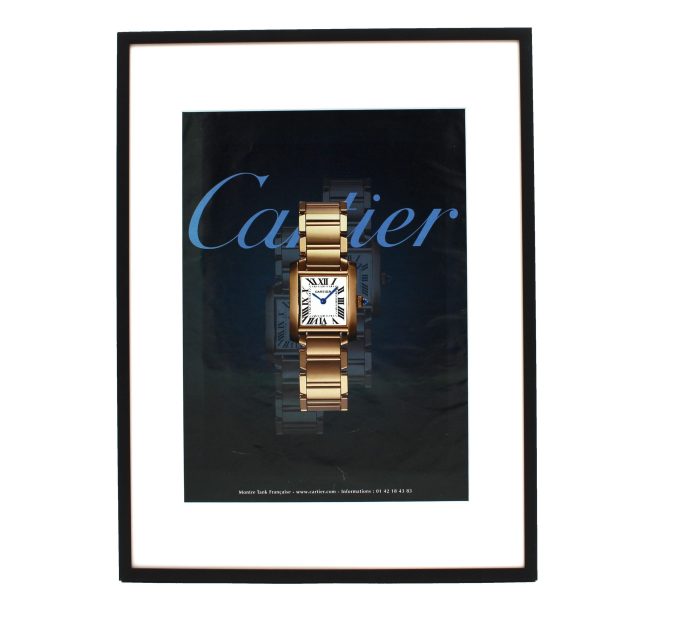 Authentic Framed 2002 Vintage Print Ad Cartier Tank Française