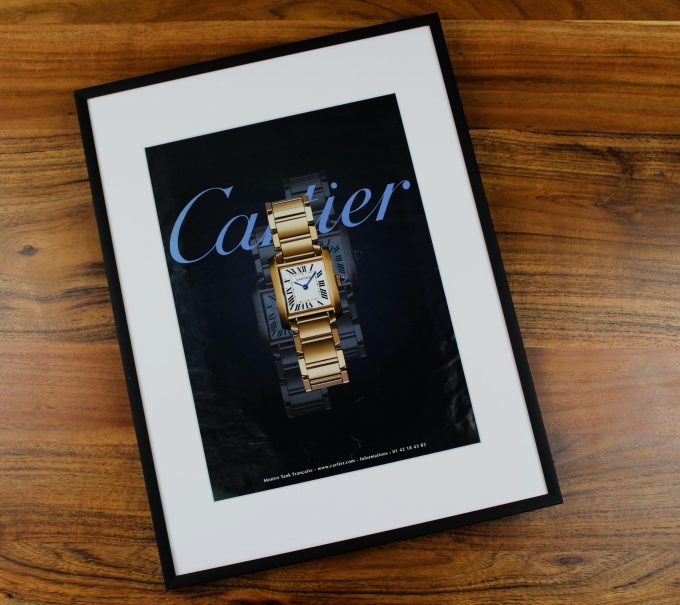 Authentic Framed 2002 Vintage Print Ad Cartier Tank Française
