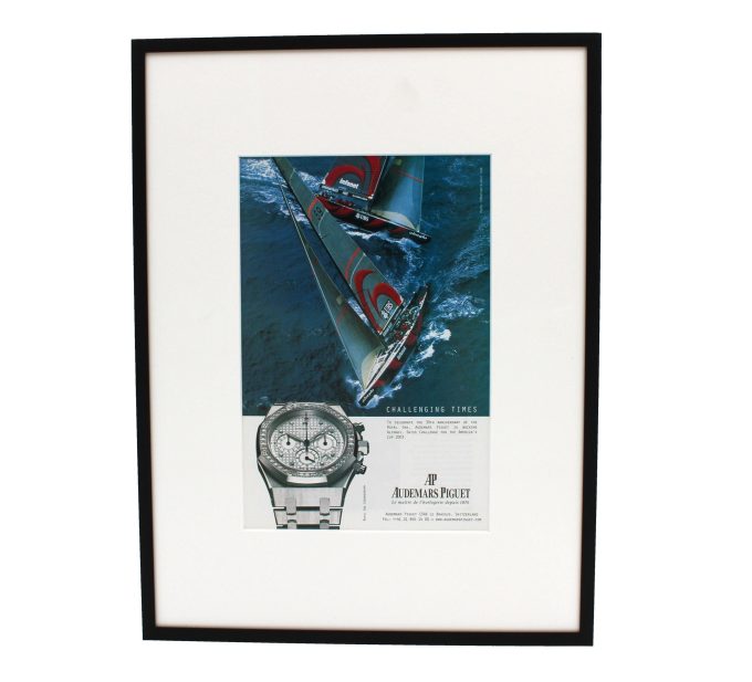 Authentic Framed 2003 Vintage Print Ad Audemars Piguet Royal Oak Offshore “Challenging Times” Steel Edition