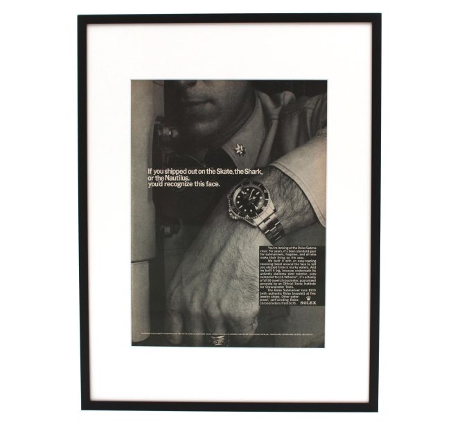 Authentic Framed 1967 Vintage Print Ad Submariner “If you shipped out on the Skate, the Shark, or the Nautilus, you'd recognize this face”