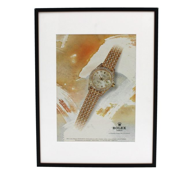 Authentic Framed 1995 French Vintage Print Ad Rolex Lady-Datejust “L’Extrême Subtilité d’une Idée Douce”