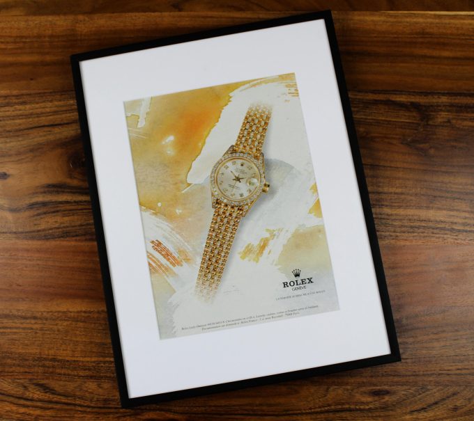 Authentic Framed 1995 French Vintage Print Ad Rolex Lady-Datejust “L’Extrême Subtilité d’une Idée Douce”